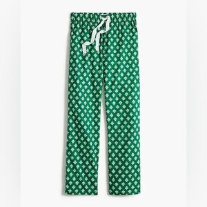 J crew flannel pajama pants green printed